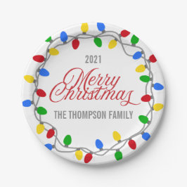 Kerst String van Licht | Circle Custom Papieren Bordje