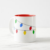 Kerst String van Licht | Gepersonaliseerd Tweekleurige Koffiemok (Voorkant links)