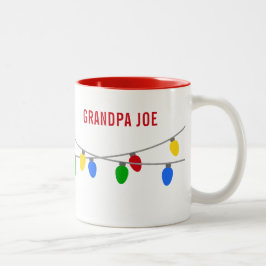 Kerst String van Licht | Gepersonaliseerd Tweekleurige Koffiemok