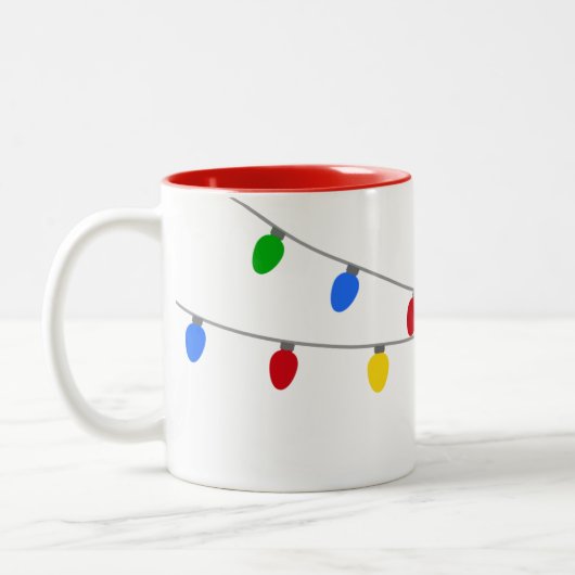 Kerst String van Licht | Gepersonaliseerd Tweekleurige Koffiemok (Links)