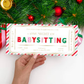 Kerst Stripe Babysitten Cadeaubon Kaart