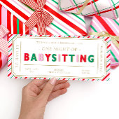 Kerst Stripe Babysitten Cadeaubon Kaart