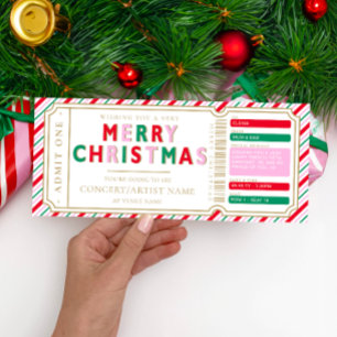 Kerst Stripe Concert Ticket Cadeau Bon Kaart