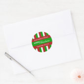 Kerst Stripes groen Keuken Jar Label (Envelop)