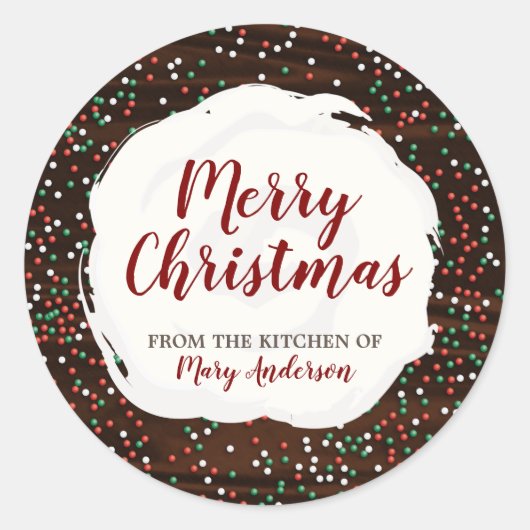 Kerst Strooijs Chocolade Aangepaste Label Sticker (Voorkant)