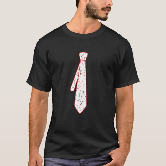 Kerst Stropdas Candy Canes Pyjama Bijpassende Fami T-shirt (Voorkant)