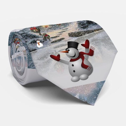 Kerst stropdas, Sneeuwman Stropdas (Opgerold)