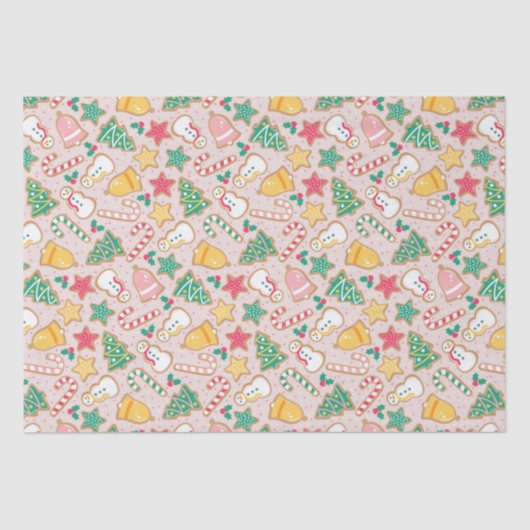 Kerst Suikerkoekje Sneeuwpoppen Snoepriet Tissuepapier (Voorkant)