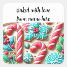 Kerst Suikerkoekjes Verpakking Sticker