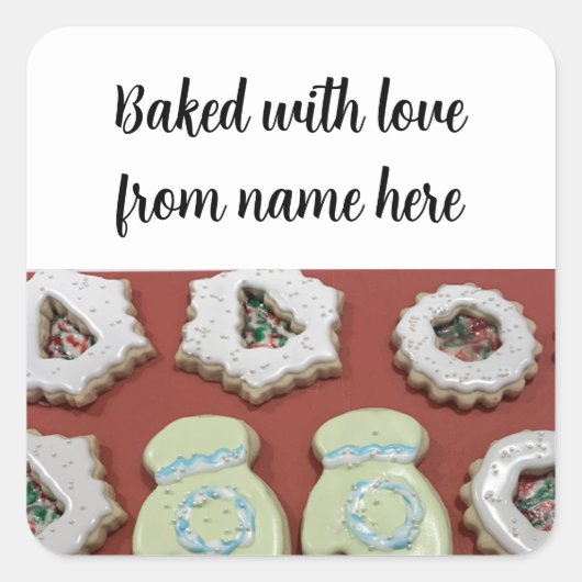 Kerst Suikerkoekjes Verpakking Sticker (Voorkant)