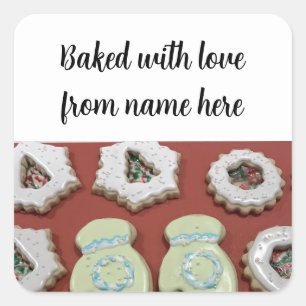 Kerst Suikerkoekjes Verpakking Sticker
