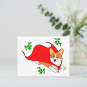Kerst Super Corgi met Cape Feestdagenkaart (Staand voorkant)