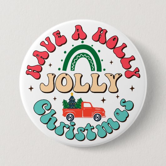 Kerst super leuk ronde button 7,6 cm (Voorkant)