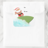 Kerst Surfen Cadeaubijslaters Vierkante Sticker (Tas)