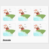 Kerst Surfen Cadeaubijslaters Vierkante Sticker (Vel)
