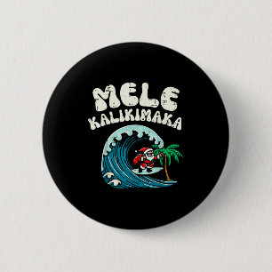 Kerst Surfen Kerstman Mele Kalikimaka Xmas Mannen Ronde Button 5,7 Cm