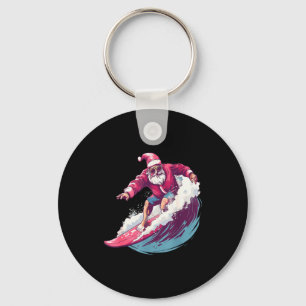 Kerst Surfen Kerstman Surfplank Rijder Surf Liefhe Sleutelhanger