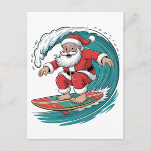 Kerst surfen Kerstmis Surf X-mas Feestelijk Vakant Aankondigingskaart