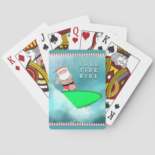 Kerst Surfen Vakantie Gift Pokerkaarten (Achterkant)