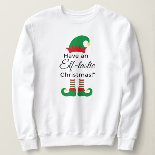 Kerst Sweatshirt Dames - Elf-tastic! (Design voorkant)