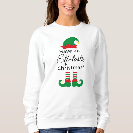 Kerst Sweatshirt Dames - Elf-tastic! (Voorkant)