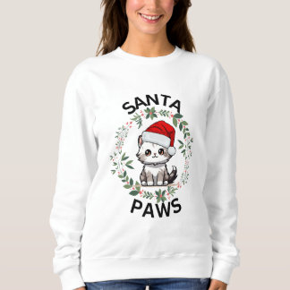 Kerst Sweatshirt Dames - Santa Paws Kat
