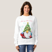 Kerst Sweatshirt Schattige Gnome met Cadeaus (Voorkant volledig)