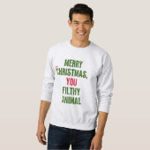 Kerst Sweatshirt, Ya smerig Dier, Trui (Voorkant volledig)