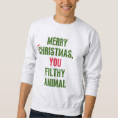 Kerst Sweatshirt, Ya smerig Dier, Trui (Voorkant)