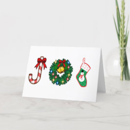 Kerst Sweet Stick krans Snowman Sock Xmas Joy Feestdagen Kaart