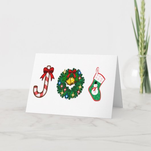 Kerst Sweet Stick krans Snowman Sock Xmas Joy Feestdagen Kaart (Voorkant)