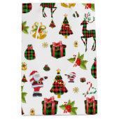 Kerst Symbolen Patroon Medium Cadeauzakje (Voorkant)