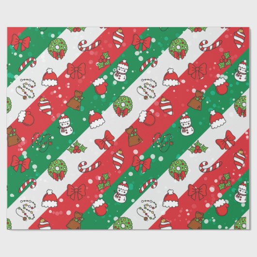 Kerst symmetrisch ontwerp cadeaupapier (Vlak)