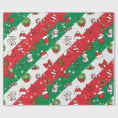 Kerst  symmetrisch ontwerp cadeaupapier (Vlak)