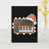 Kerst Synthesizer Festive Vakantie Kerstmis Kaart (Gele Bloem)