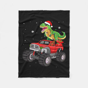 Kerst T Rex Dinosaur Truck Monster Santa Pajam Fleece Deken