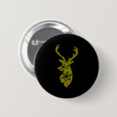 Kerst T Shirt, Cool Christmas Deer Shirt Ronde Button 5,7 Cm (Voorkant /achterkant)
