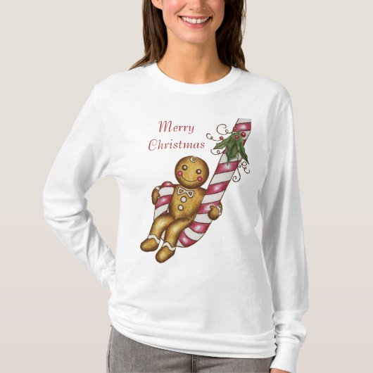Kerst T-shirt Gingerbread Merry Christmas (Voorkant)