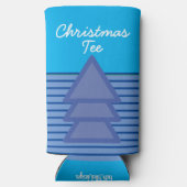 "Kerst T-shirt." Grappig citaat. Blauw & Wit Golfe Seltzer Blikjeskoeler (Achterkant)