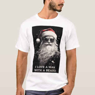 KERST T-SHIRT: "IK HOU VAN EEN MAN MET EEN BAARD" T-SHIRT