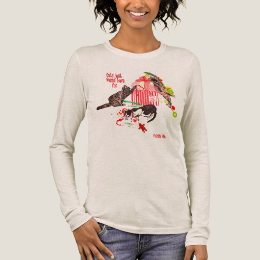 Kerst T-shirt Katten Willen Gewoon Pret Hebben Kun (Voorkant)