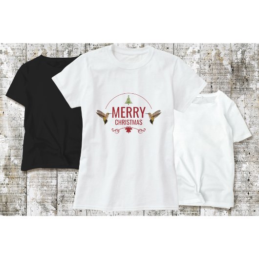 Kerst T-shirt Kolibrie Wit