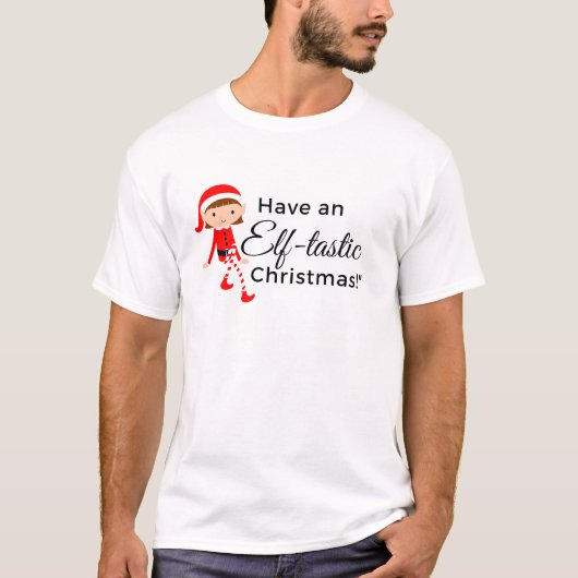 Kerst T-shirt Mannen - Elf-tastic! -enkel (Voorkant)