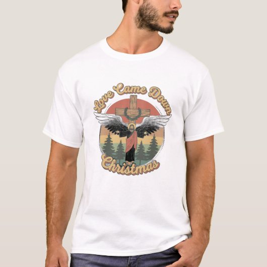 Kerst T-shirt met 'Love Came Down' (Voorkant)