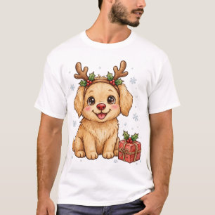 Kerst T-shirt met rendier puppy hond