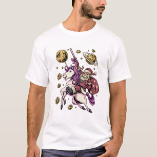 Kerst T-shirt met Sinterklaas rijdend op een eenho