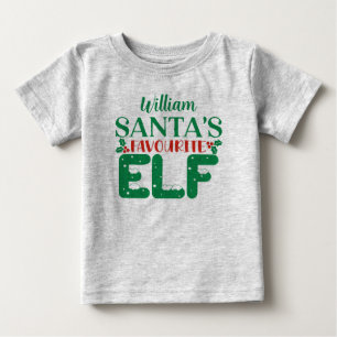 Kerst t-shirt Santa's Favoriete Elf. Bewerkbare na