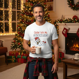 Kerst-T-shirt voor heren | Sneeuwman Holiday Desig T-shirt