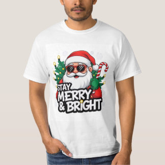 Kerst-T-shirt voor tieners  Blijf vrolijk & helder T-shirt
