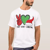 Kerst T shirt, Vrede liefde kerst t-shirt (Voorkant)
